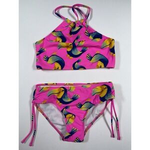 Girls' Daisy UPF 50 Beach Sport Halter Tankini 2-Piece Swimsuit Sz‎ 12